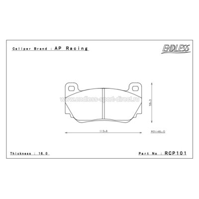 ENDLESS RCP101CCRG Колодки передние для CATERHAM Seven I MG TF I AP RACING CP7600 I RD:46.0 ENDLESS RCP101CCRG Колодки передние для CATERHAM Seven I MG TF I AP RACING CP7600 I RD:46.0